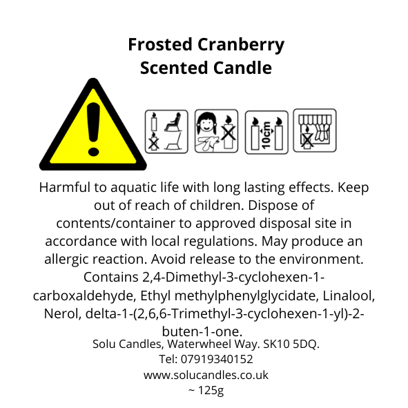 Frosted Cranberry Soy Wax Candle - Solu Candles