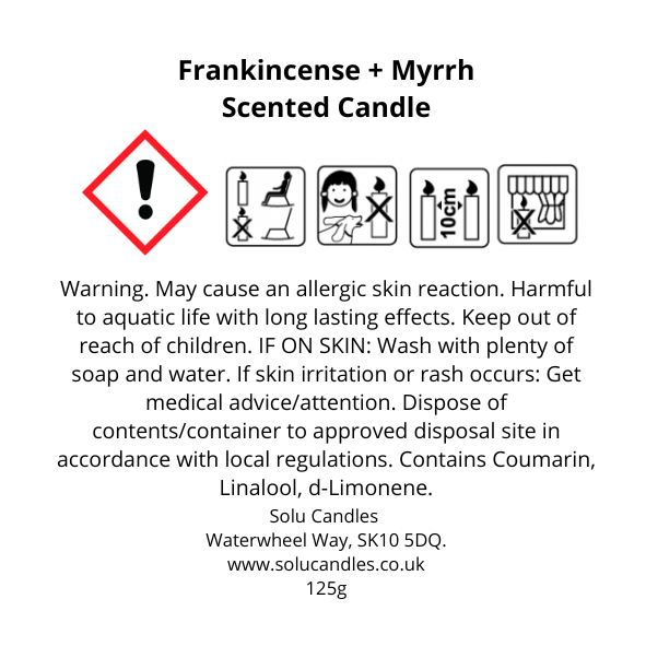 Frankincense + Myrrh Soy Wax Candle - Solu Candles