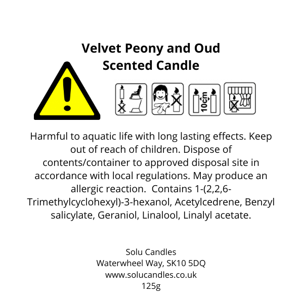 Velvet Peony & Oud Soy Wax Candle - Solu Candles