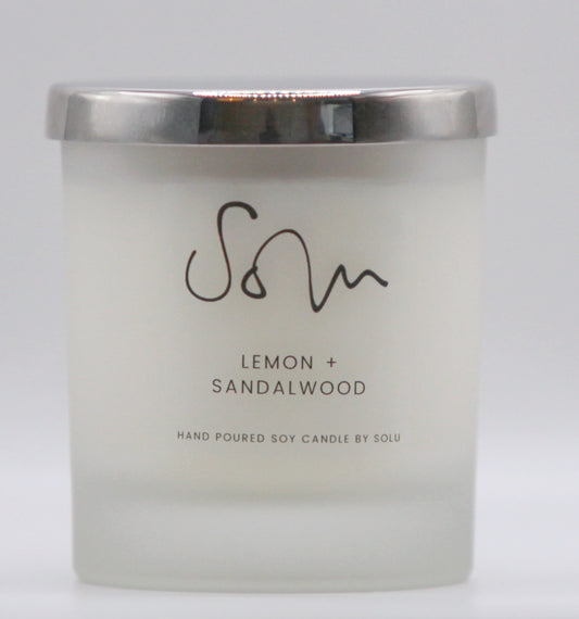 Lemon + Sandalwood Soy Wax Candle
