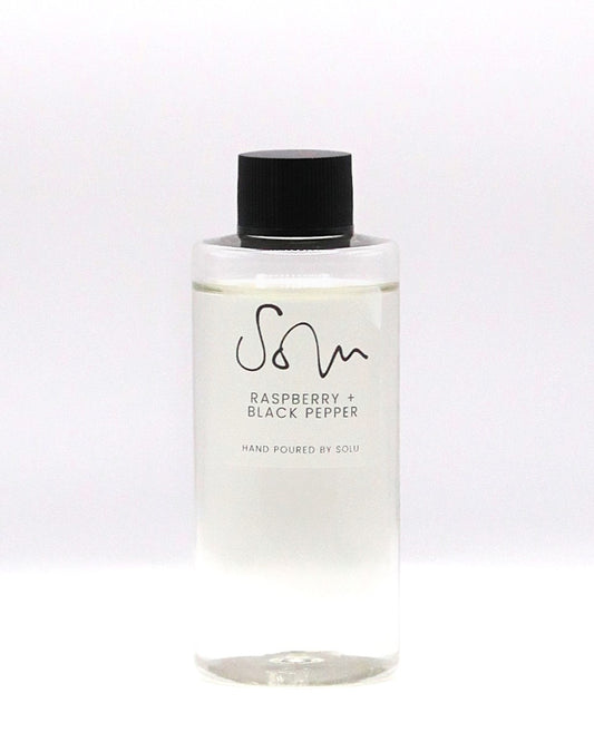 Raspberry + Black Pepper 100ml Diffuser Refill - Solu Candles