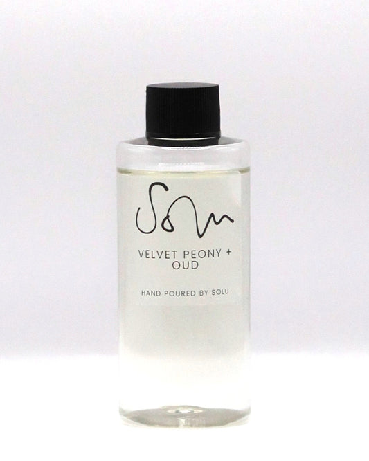 Velvet Peony + Oud 100ml Diffuser Refill - Solu Candles