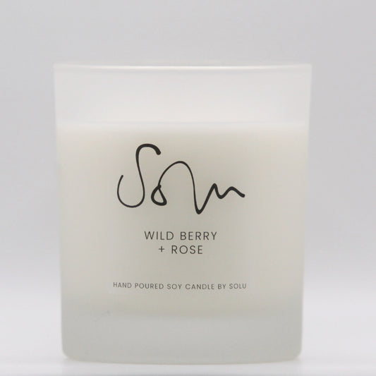 Wild Berry + Rose Soy Wax Candle - Solu Candles