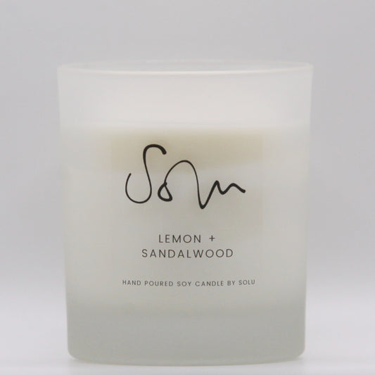Lemon + Sandalwood Soy Wax Candle