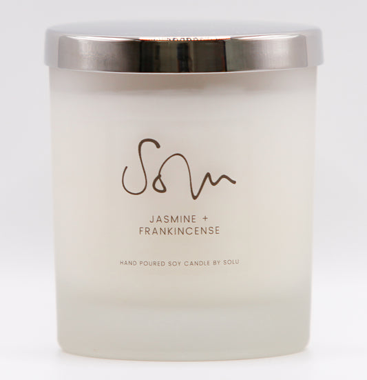 Jasmine & Frankincense Soy Wax Candle - Solu Candles