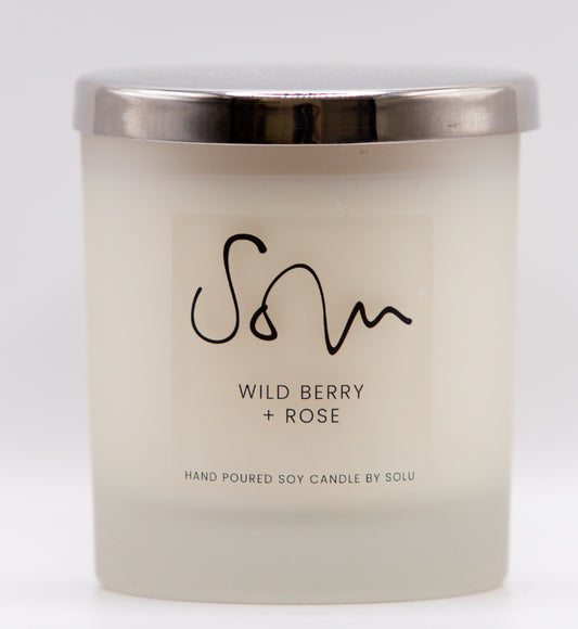 Wild Berry & Rose Soy Wax Candle - Solu Candles