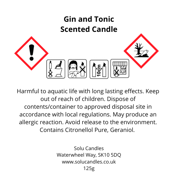 Forest Gin and Tonic Soy Wax 125g Candle - Solu Candles
