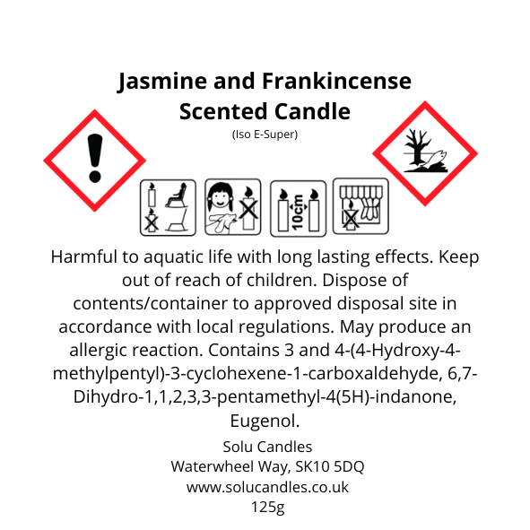 Jasmine & Frankincense Soy Wax Candle - Solu Candles
