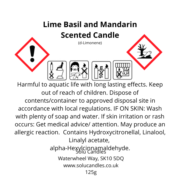 Lime Basil & Mandarin Soy Wax Candle - Solu Candles